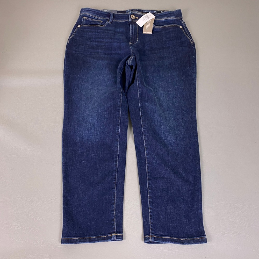 J. Jill Authentic Fit Slim Ankle Jeans Size 16P Iconic Wash Dark Blue Denim NWT